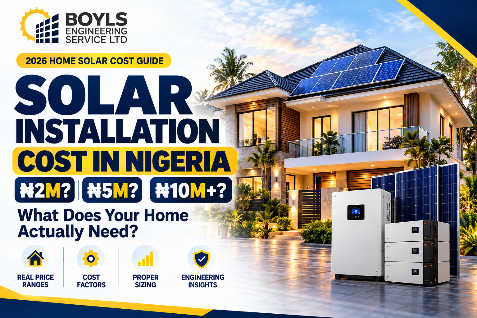 Solar installation cost in Nigeria 2026 home solar price guide